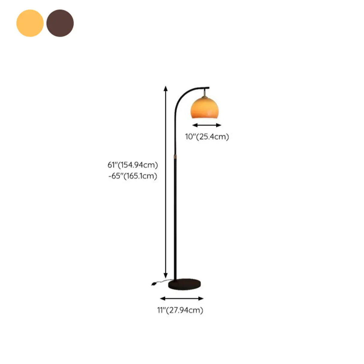 Metal Traditional Floor Lamp 1 Light with Glass Shade & Rocker Switch, Adapted for LED/Incandescent/Fluorescent, Adaptable Height, Residential Use Image - 10