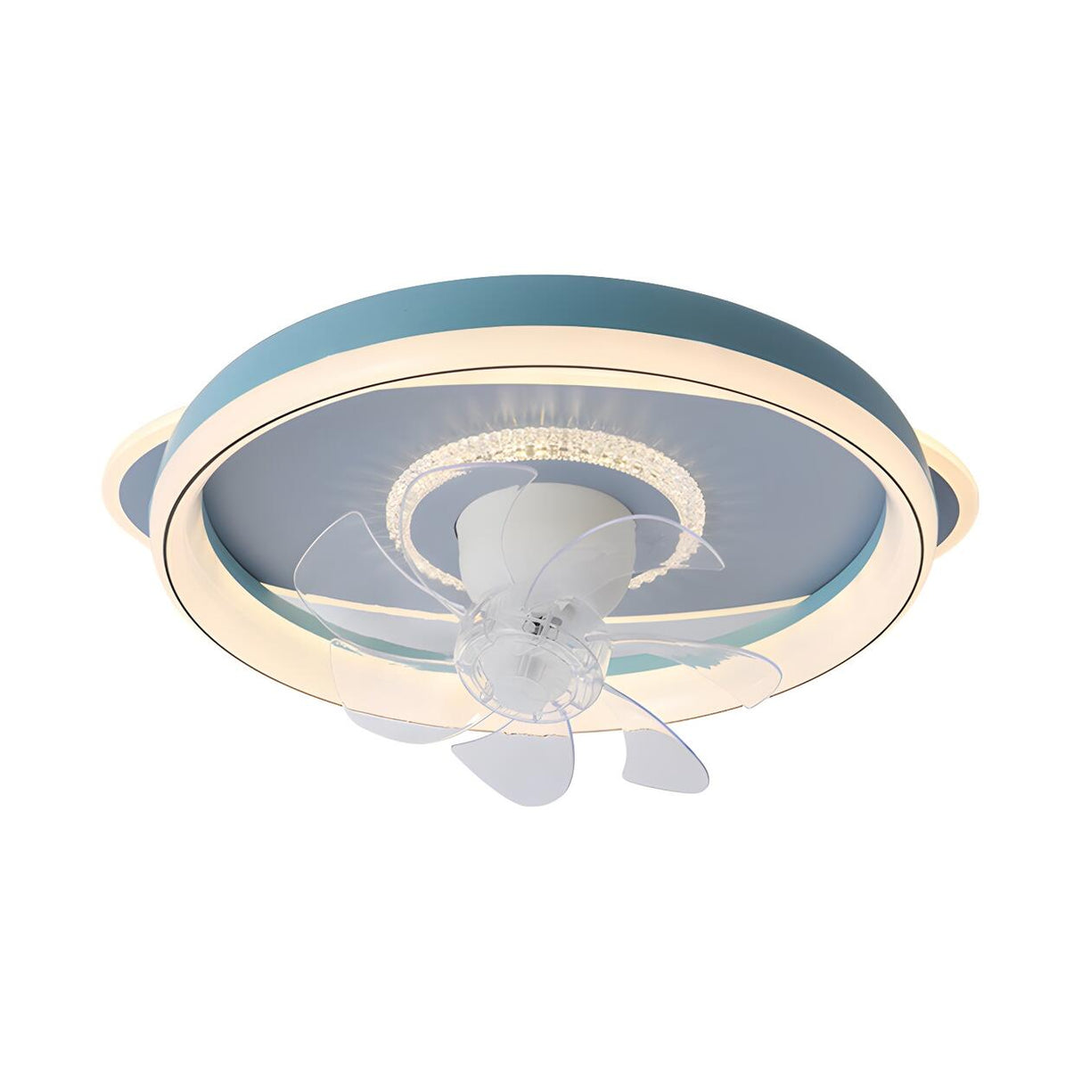 Flush Elegant Circle 7-Blade Ceiling Fan with Light Image - 8