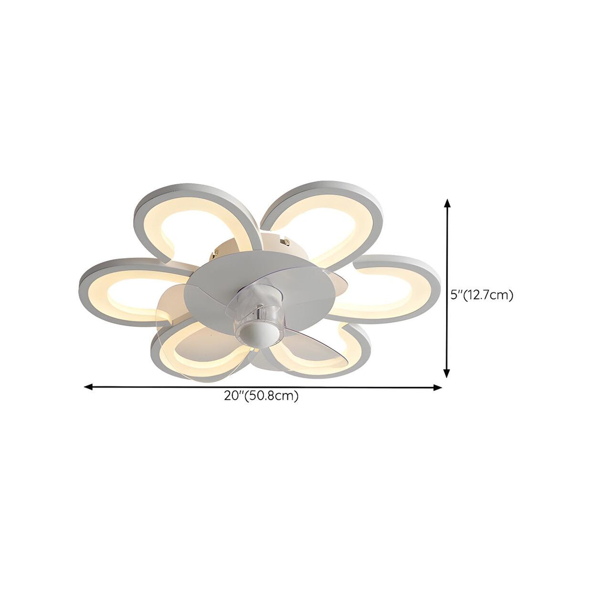 Flush Mount Creative Flower Ceiling Fan With LED Light