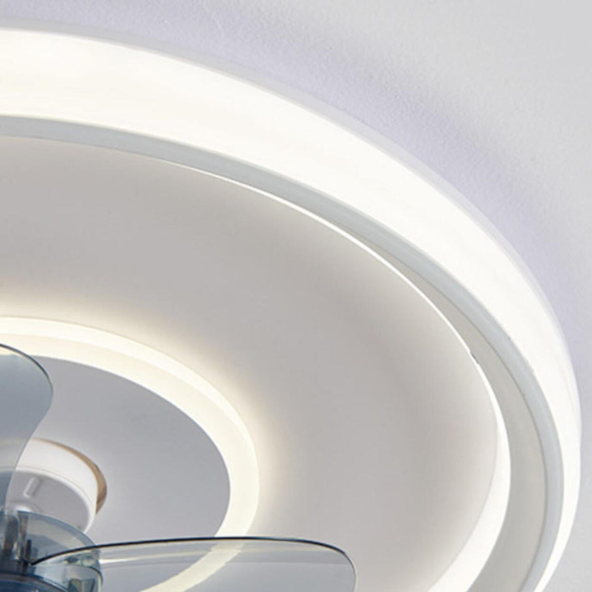 Flush Mount Round Simple Dimming LED Ceiling Fan Light Image - 22
