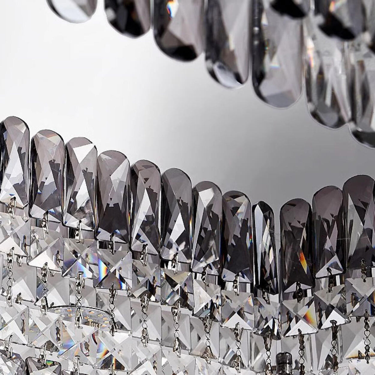 Flush Mount Round Transparent Crystal Ceiling Lamp Image - 11