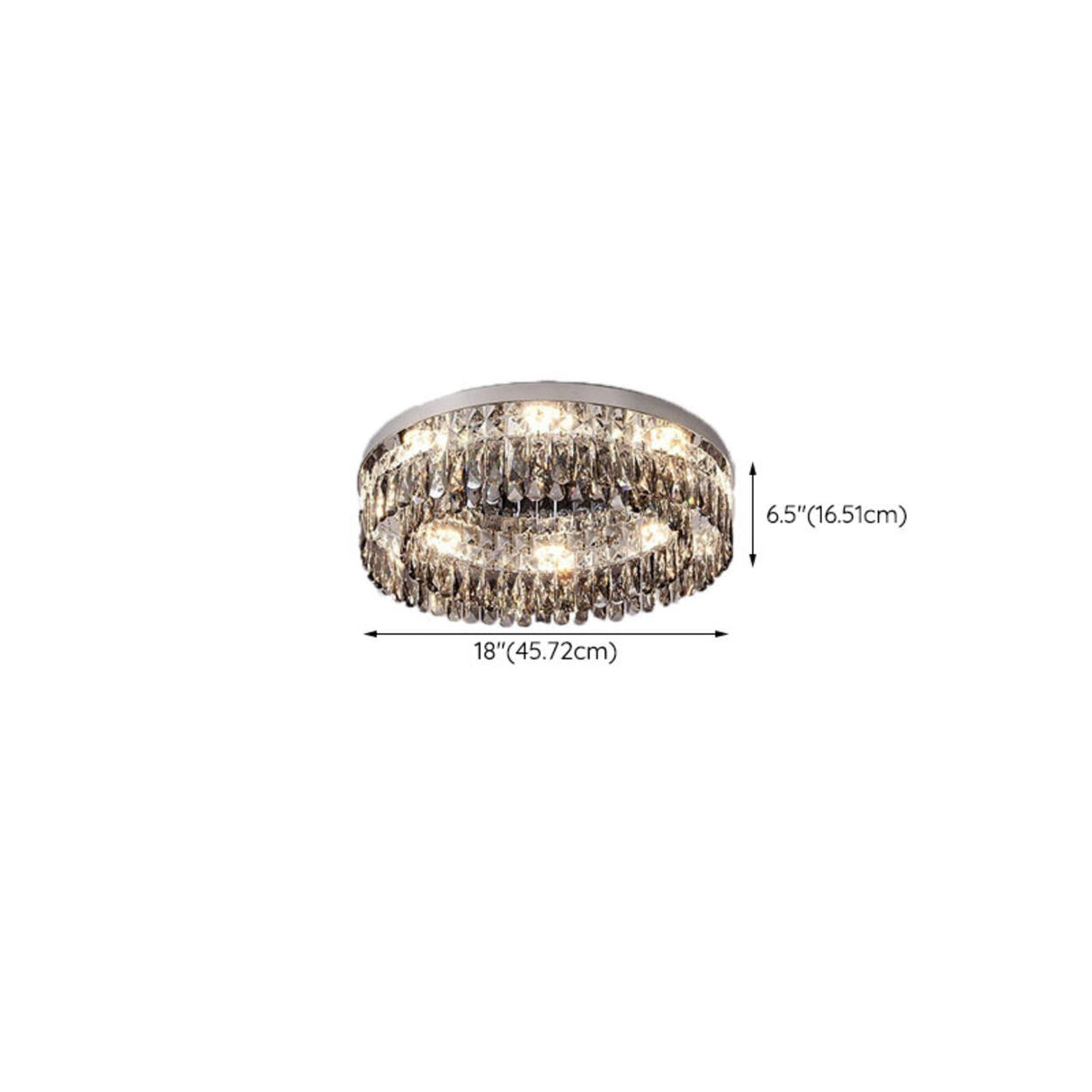 Flush Mount Round Transparent Crystal Ceiling Lamp