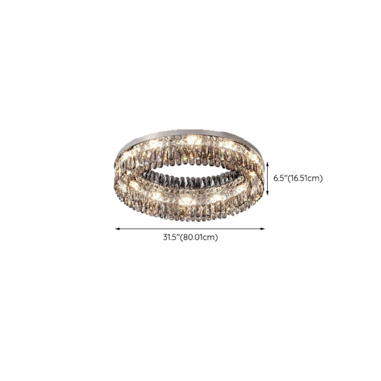 Flush Mount Round Transparent Crystal Ceiling Lamp Image - 15