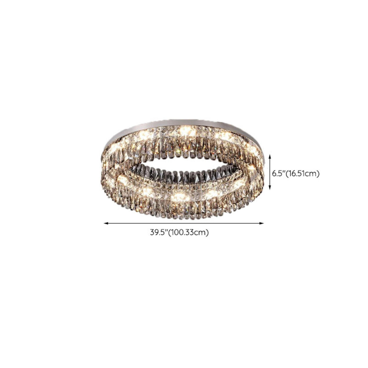 Flush Mount Round Transparent Crystal Ceiling Lamp Image - 16