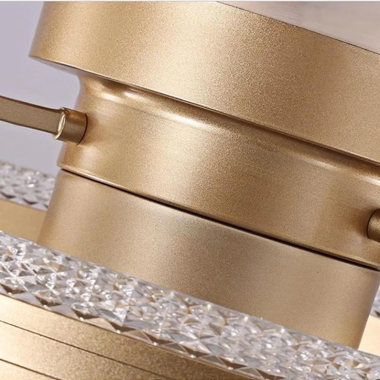 Flush Round Crystal Modern LED Ceiling Fan with Light Image - 6