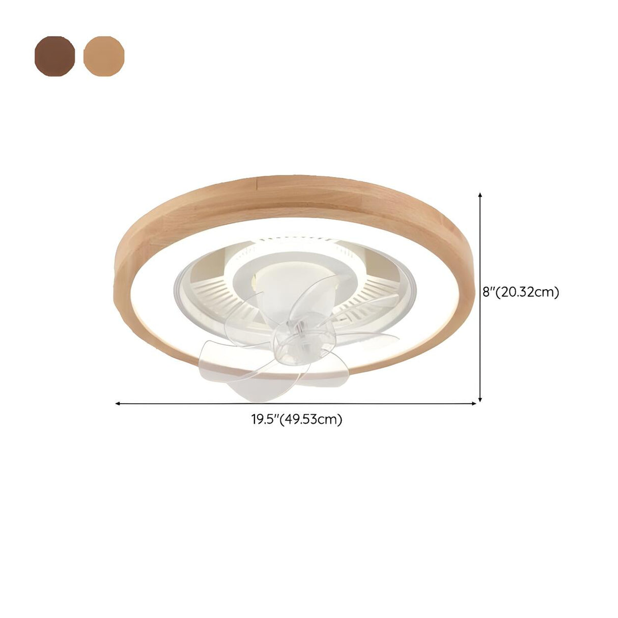 Flush Simple Round Remote Bladeless Ceiling Fan Light Image - 23