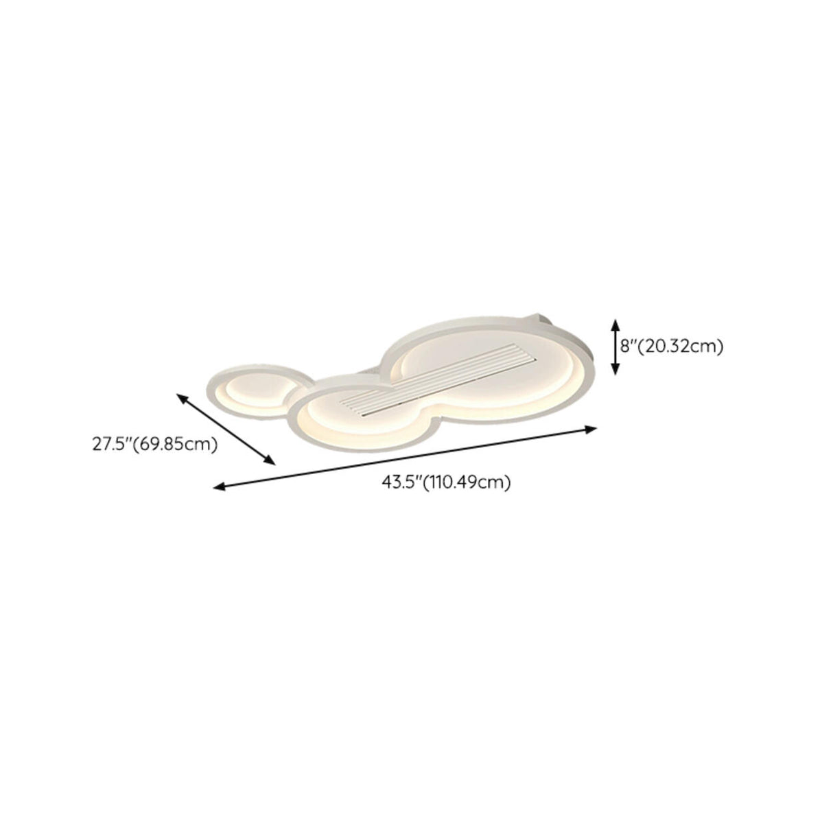 Flush White Geometric Bladeless Ceiling Fan with Light Image - 16