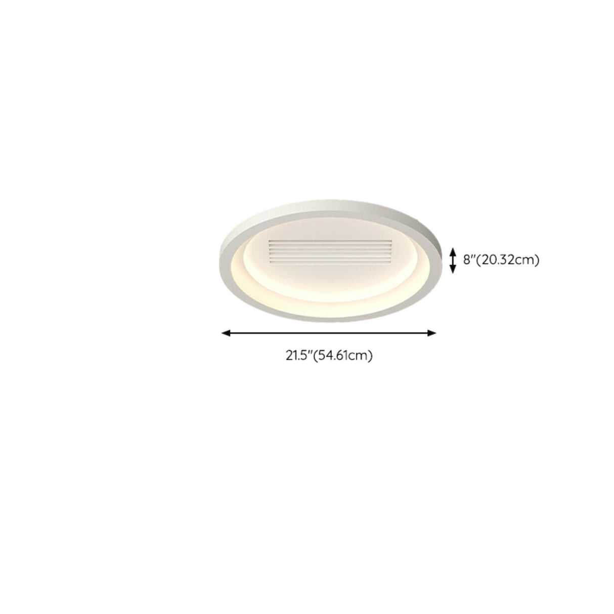 Flush White Geometric Bladeless Ceiling Fan with Light Image - 17