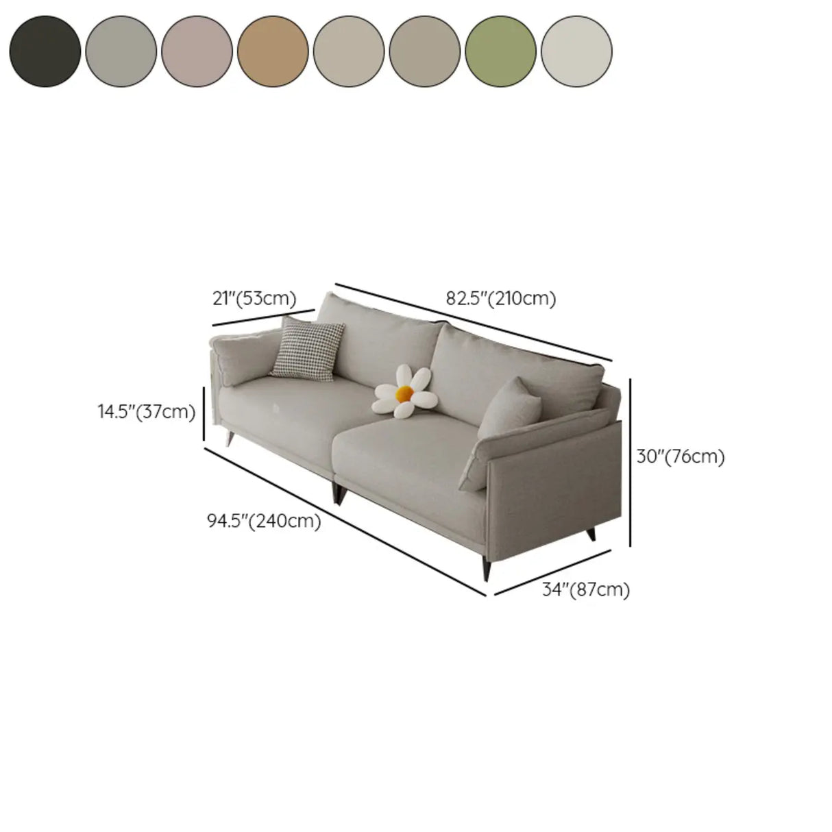 Foldable Beige Leather Square Arm Pillow Back Sleeper Image - 29