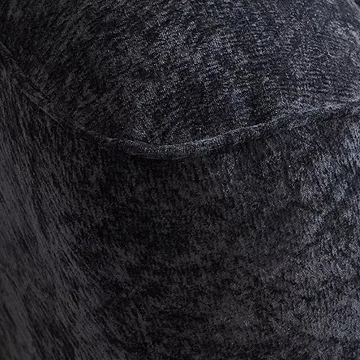 Foldable Black Chenille Square Arm Reclining Sofa Image - 8