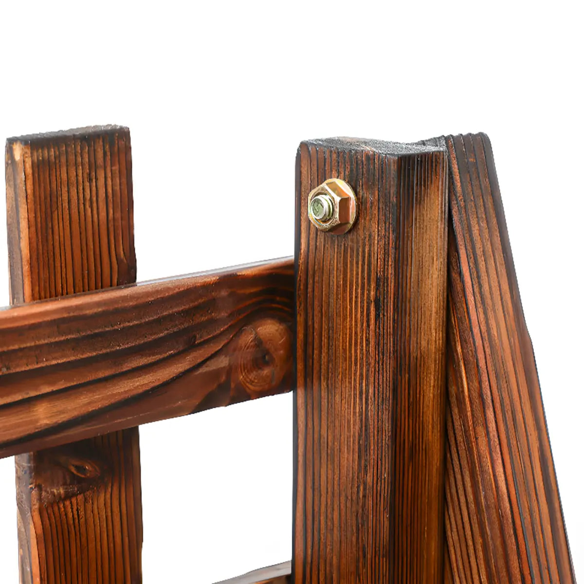 Foldable Brown Floor Wood Ladder Crate Pine Plant Stand Image - 13