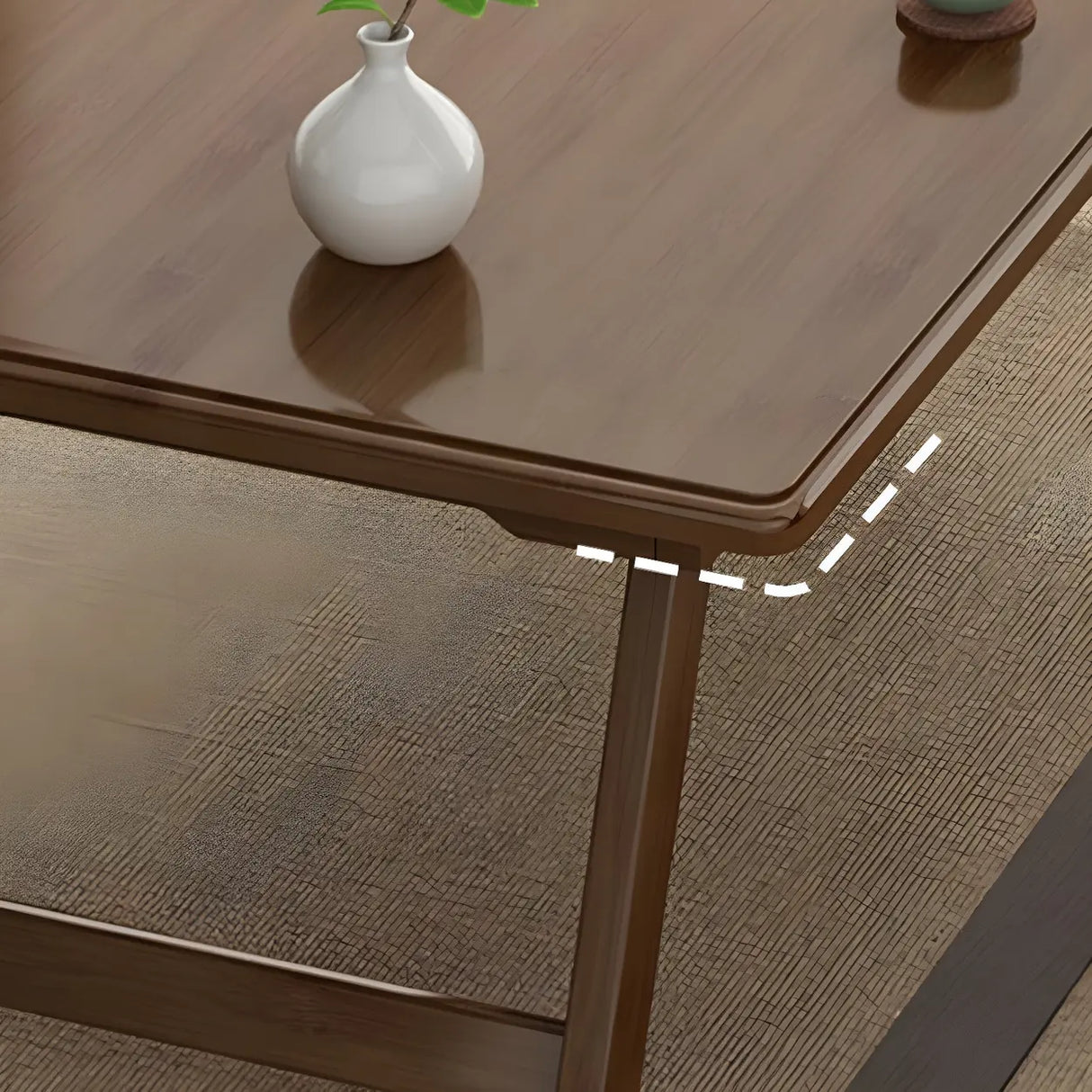 Foldable Collapsible Wood Rectangular Coffee Table Image - 6