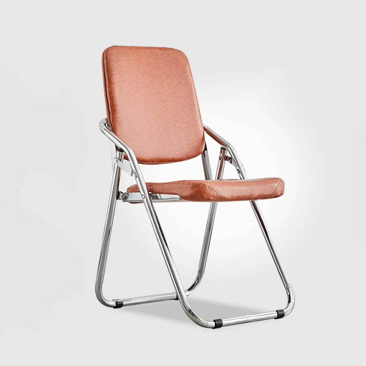 Foldable Metal Dining Side Chair with Silver Leg Image - 10