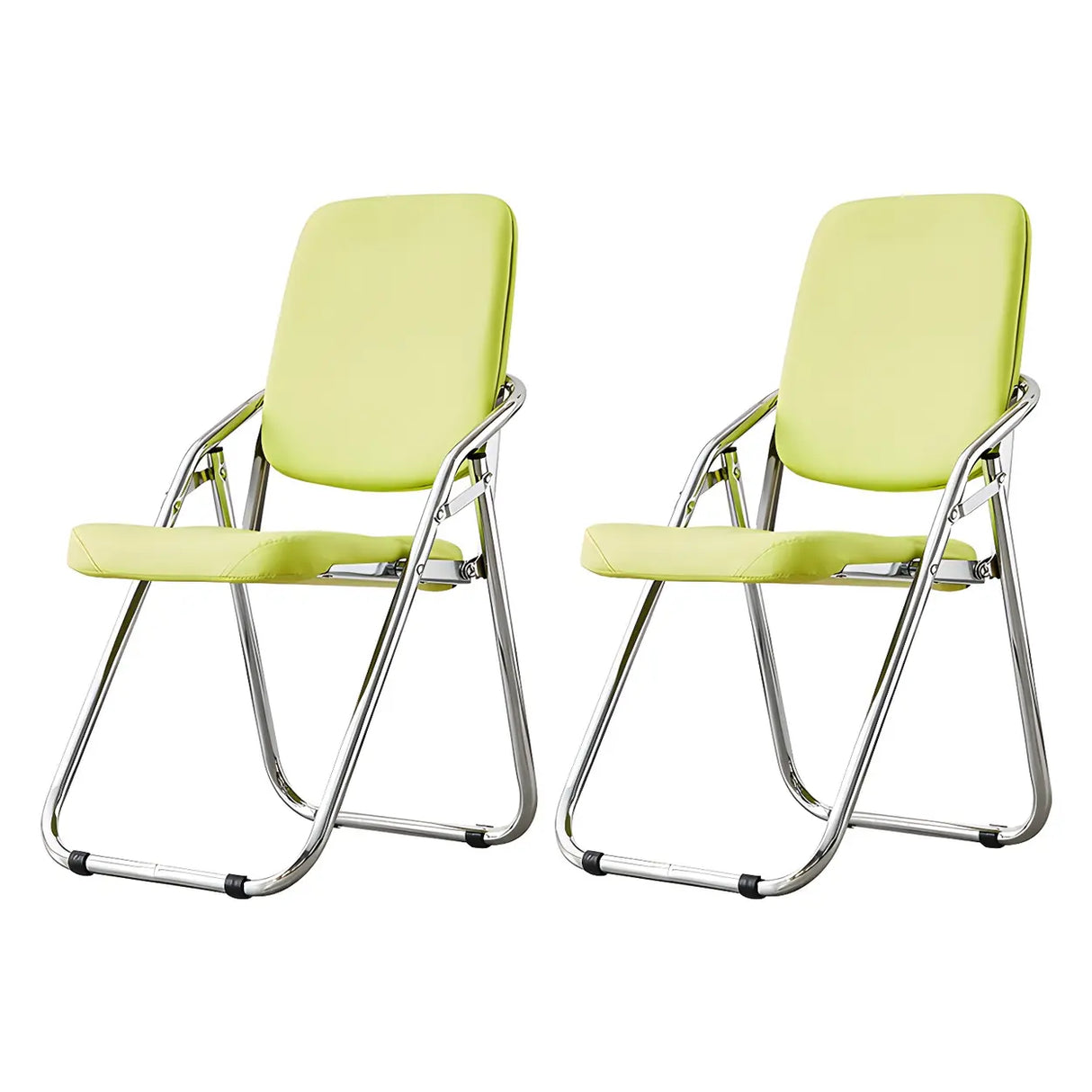 Foldable Metal Dining Side Chair with Silver Leg Image - 29
