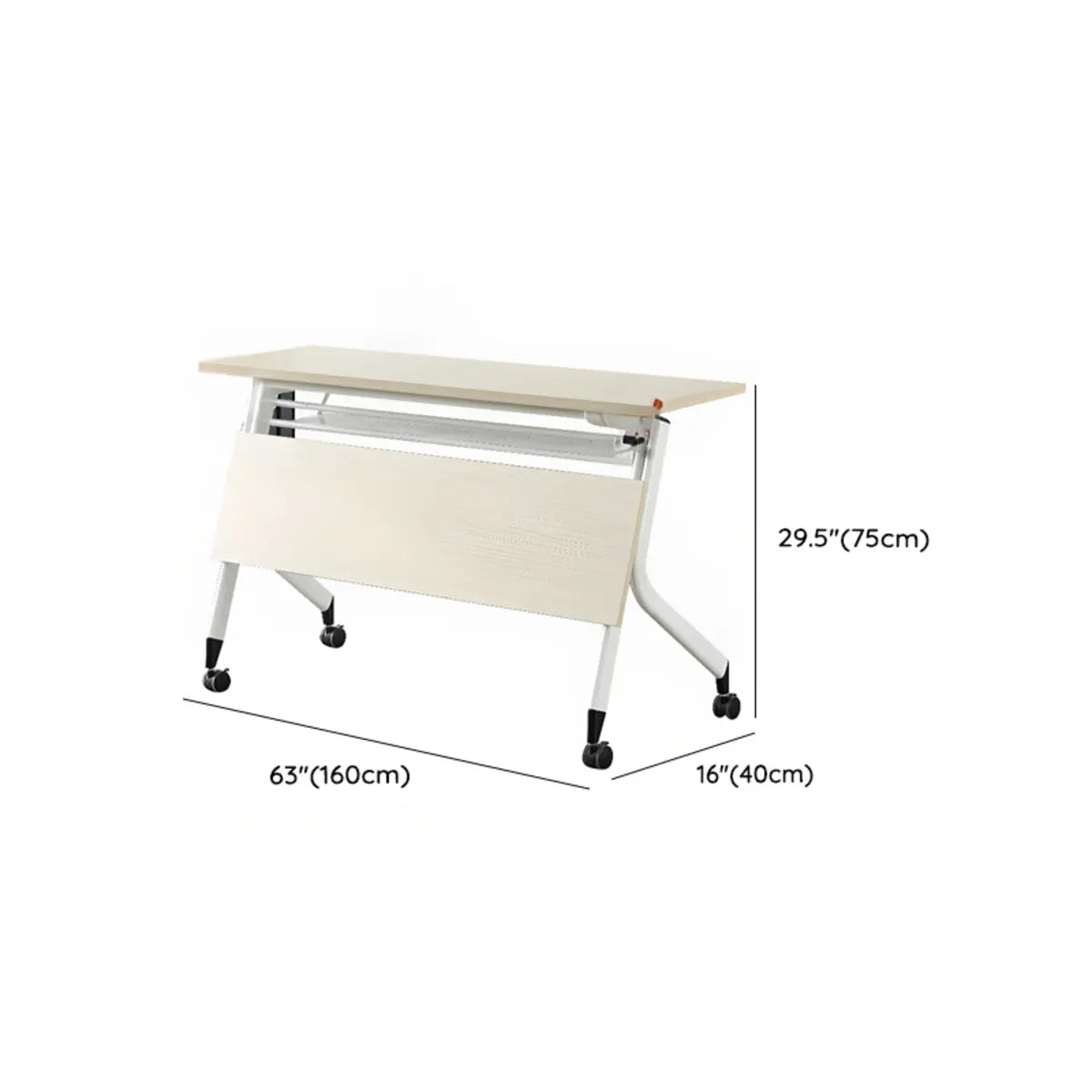 Foldable Movable Wooden Shelf Double Computer Desk Image - 20