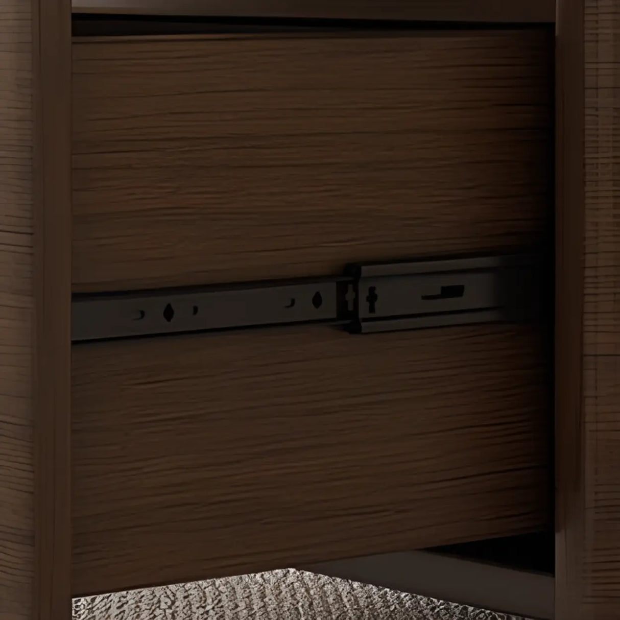 Foldable Oval Brown Wood Drawer Coffee Table with Wheel Image - 10