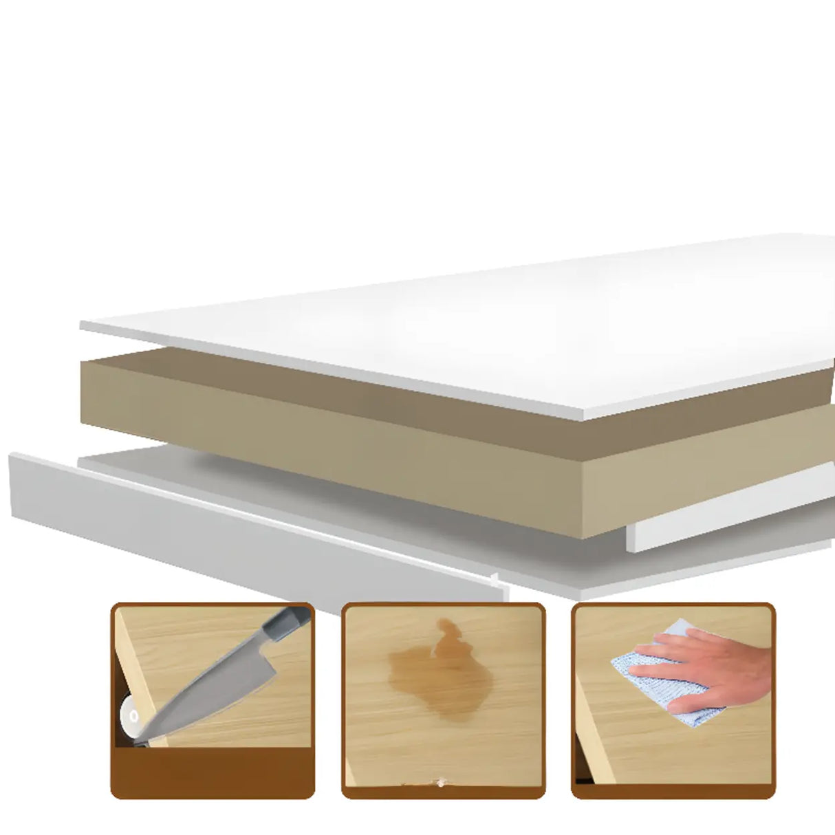 Foldable Rectangle Exterior Shelf Casters Writing Desk Image - 4