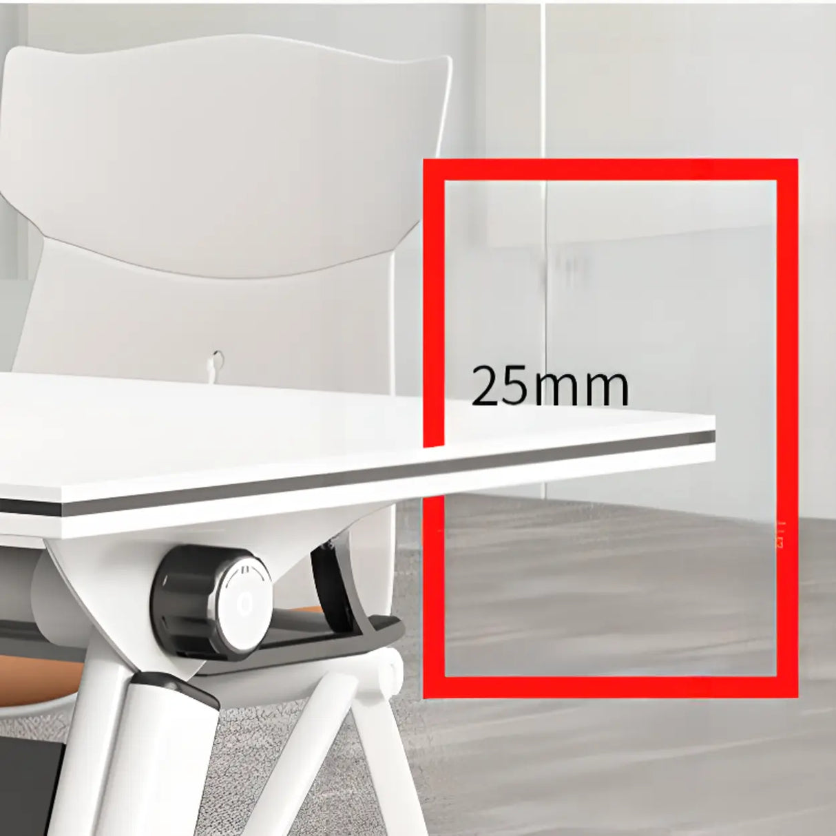 Foldable Rectangle Exterior Shelf Casters Writing Desk Image - 6