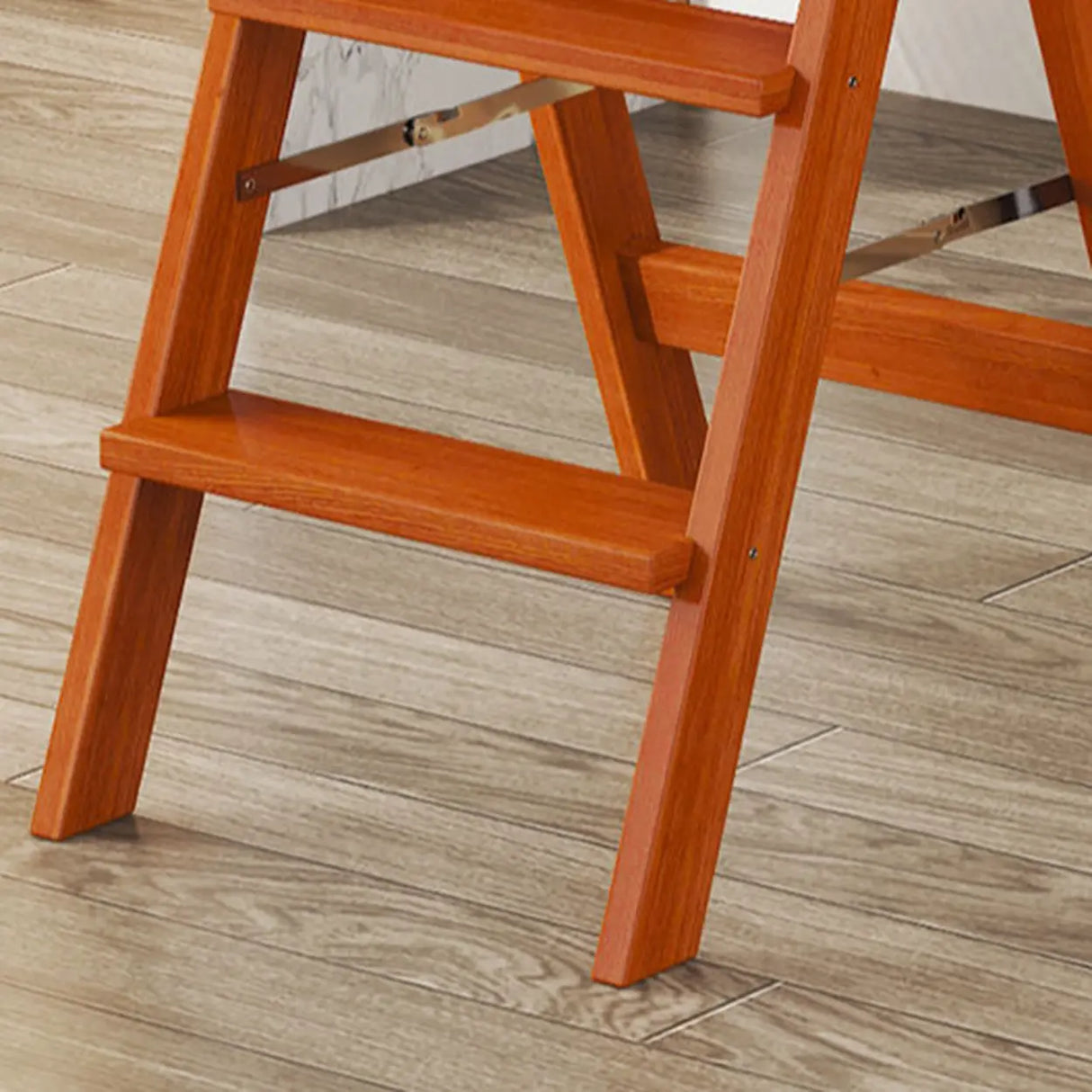 Foldable Rectangle Wooden Frame Bar Stool with Footrest Image - 14