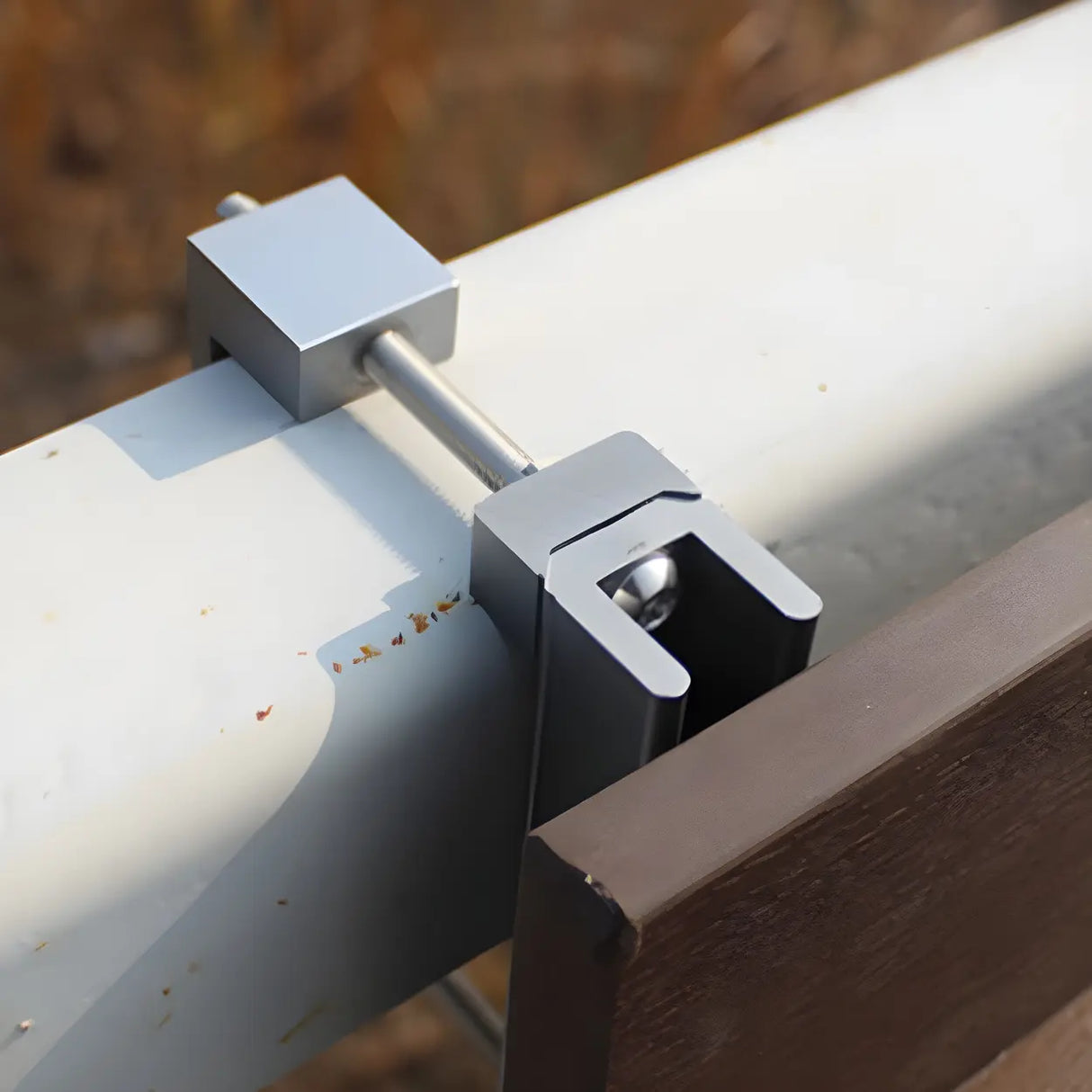 Modern Wood-Like Brown Foldable Rectangle Patio Table Image - 8