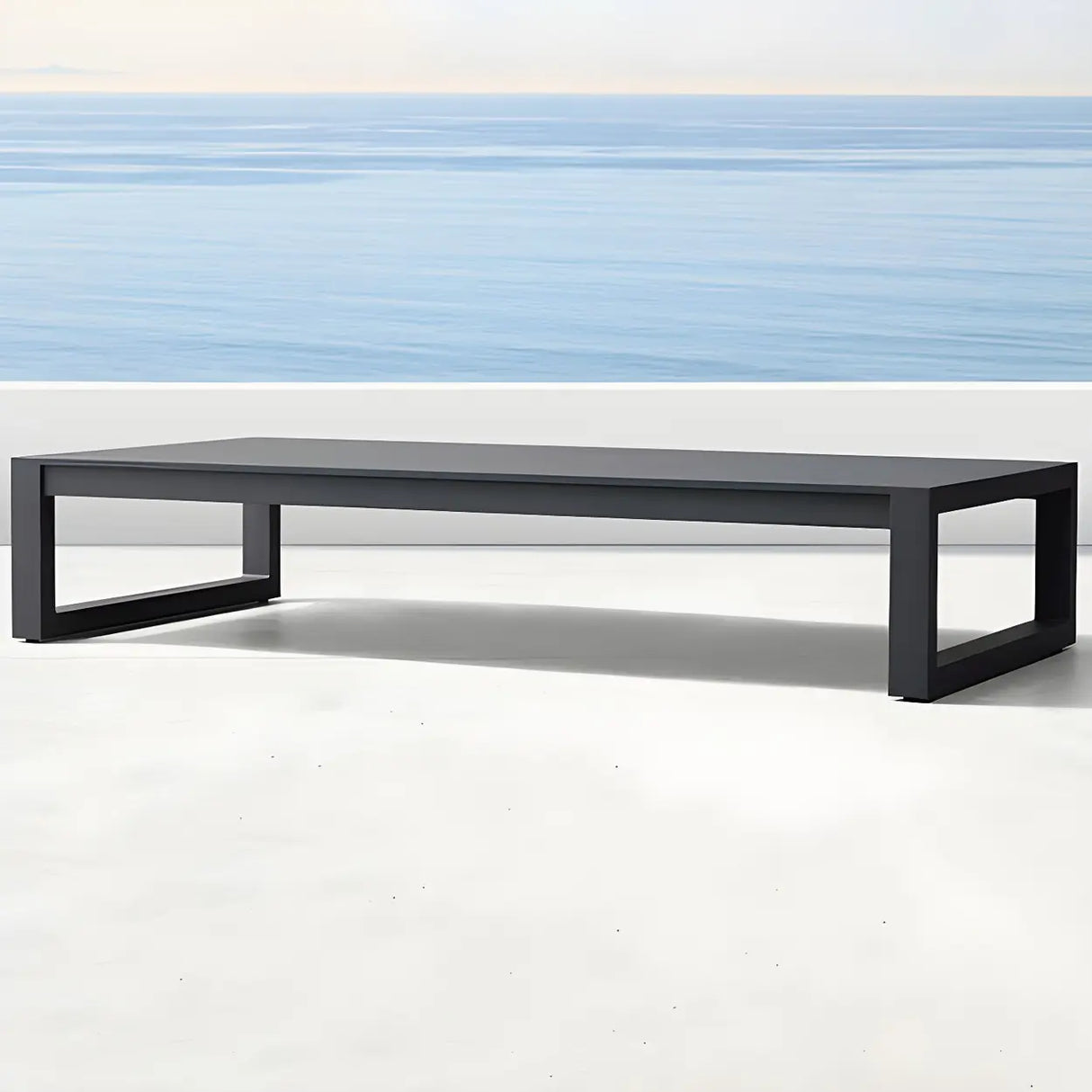 Foldable Rectangular Metal Frame Outdoor Coffee Table Image - 8