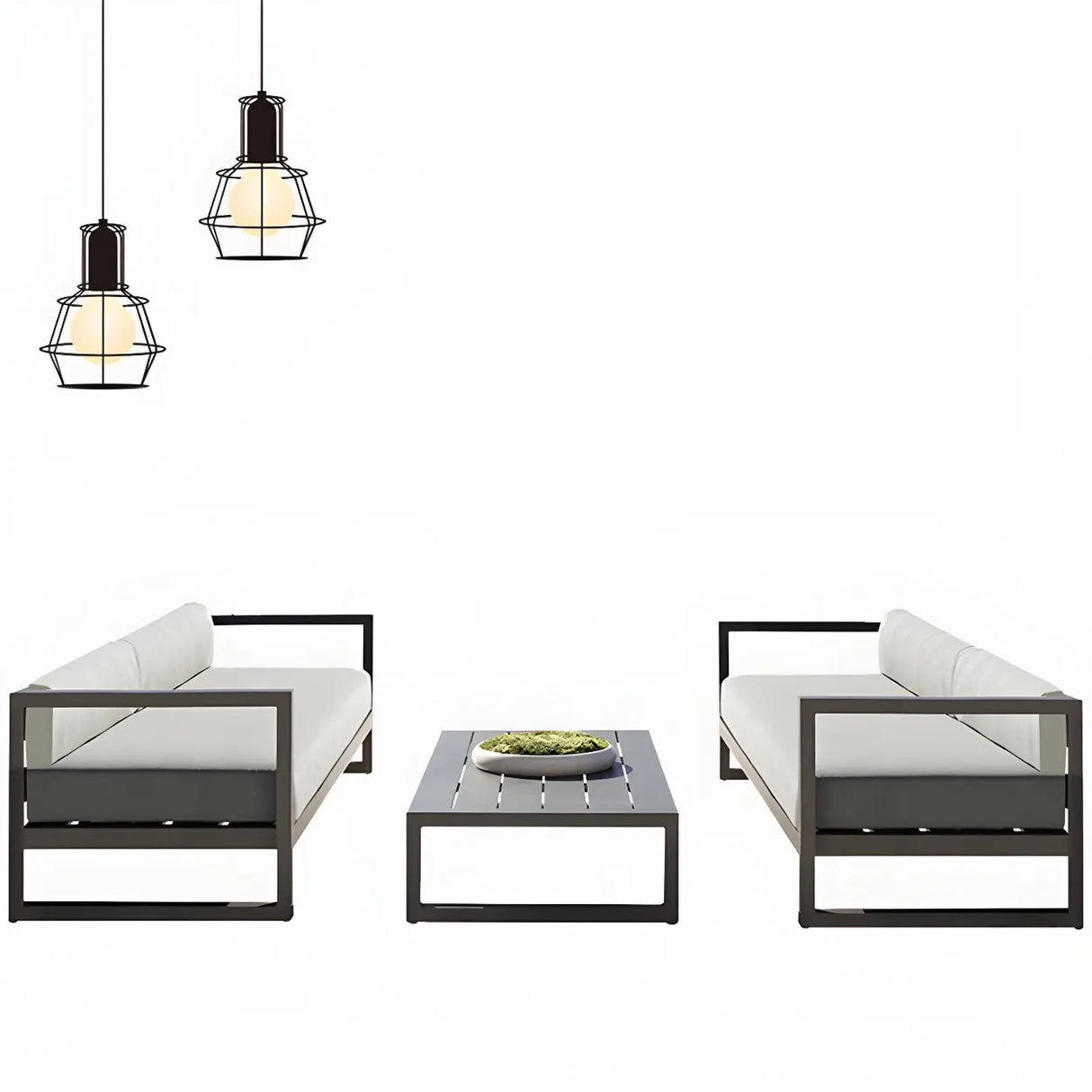 Foldable Rectangular Metal Frame Outdoor Coffee Table Image - 9