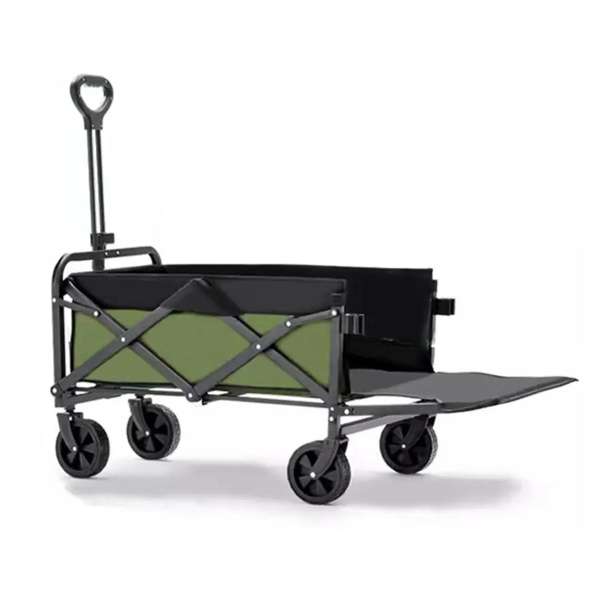 Foldable Removable Black Metal Wagon Cart with Casters Image - 10