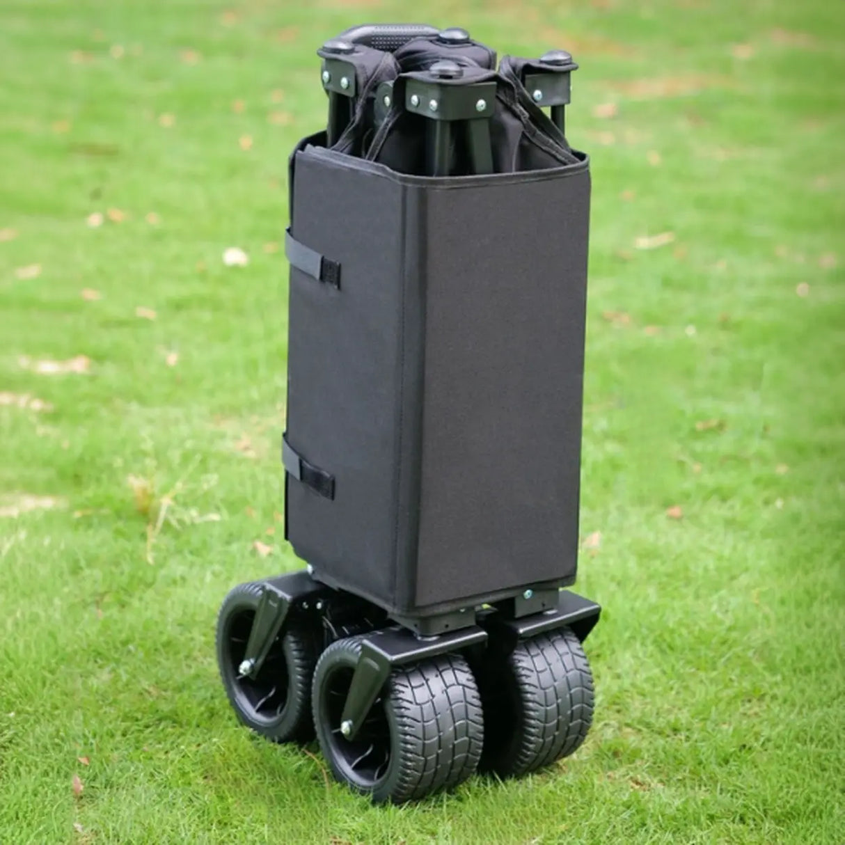 Foldable Removable Black Metal Wagon Cart with Casters Image - 3