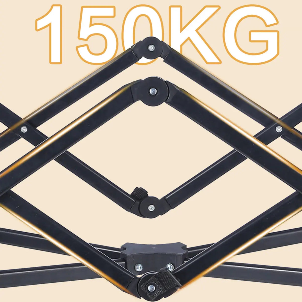 Foldable Removable Black Metal Wagon Cart with Casters Image - 4