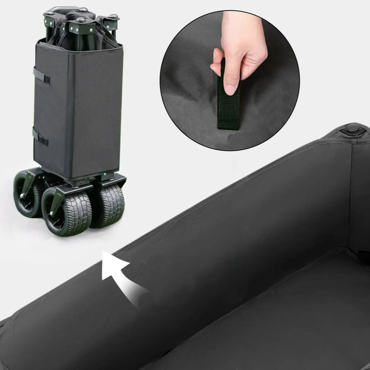 Foldable Removable Black Metal Wagon Cart with Casters Image - 6