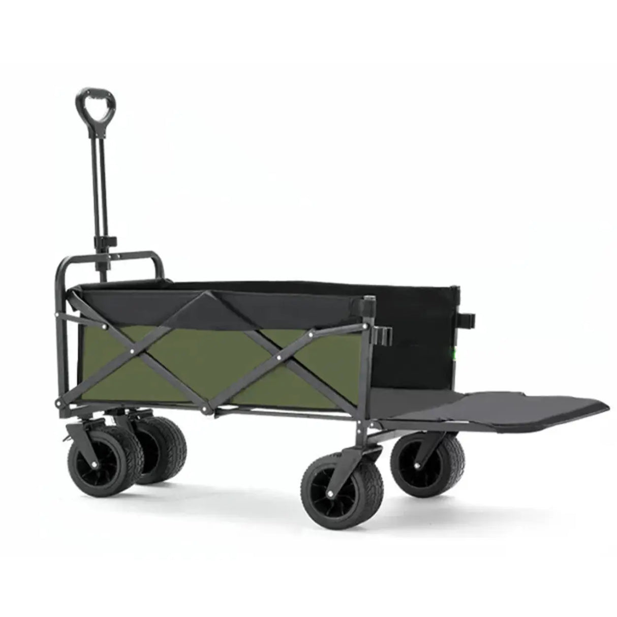 Foldable Removable Black Metal Wagon Cart with Casters Image - 9