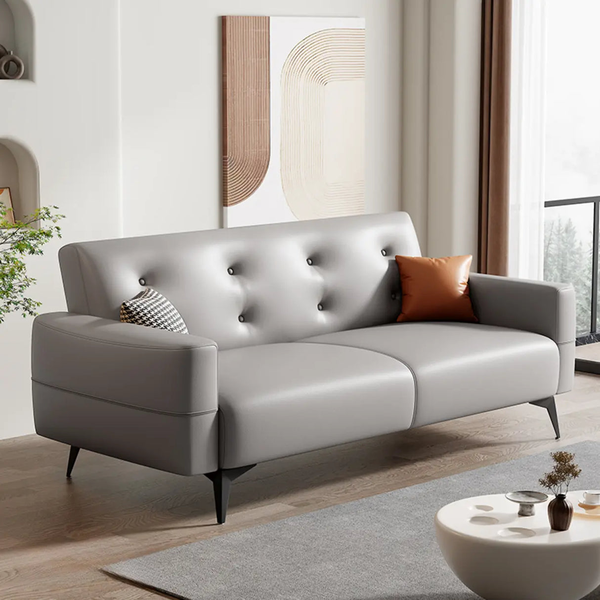 Foldable Water Resistant Square Arm Tufted Back Sleeper Image - 10