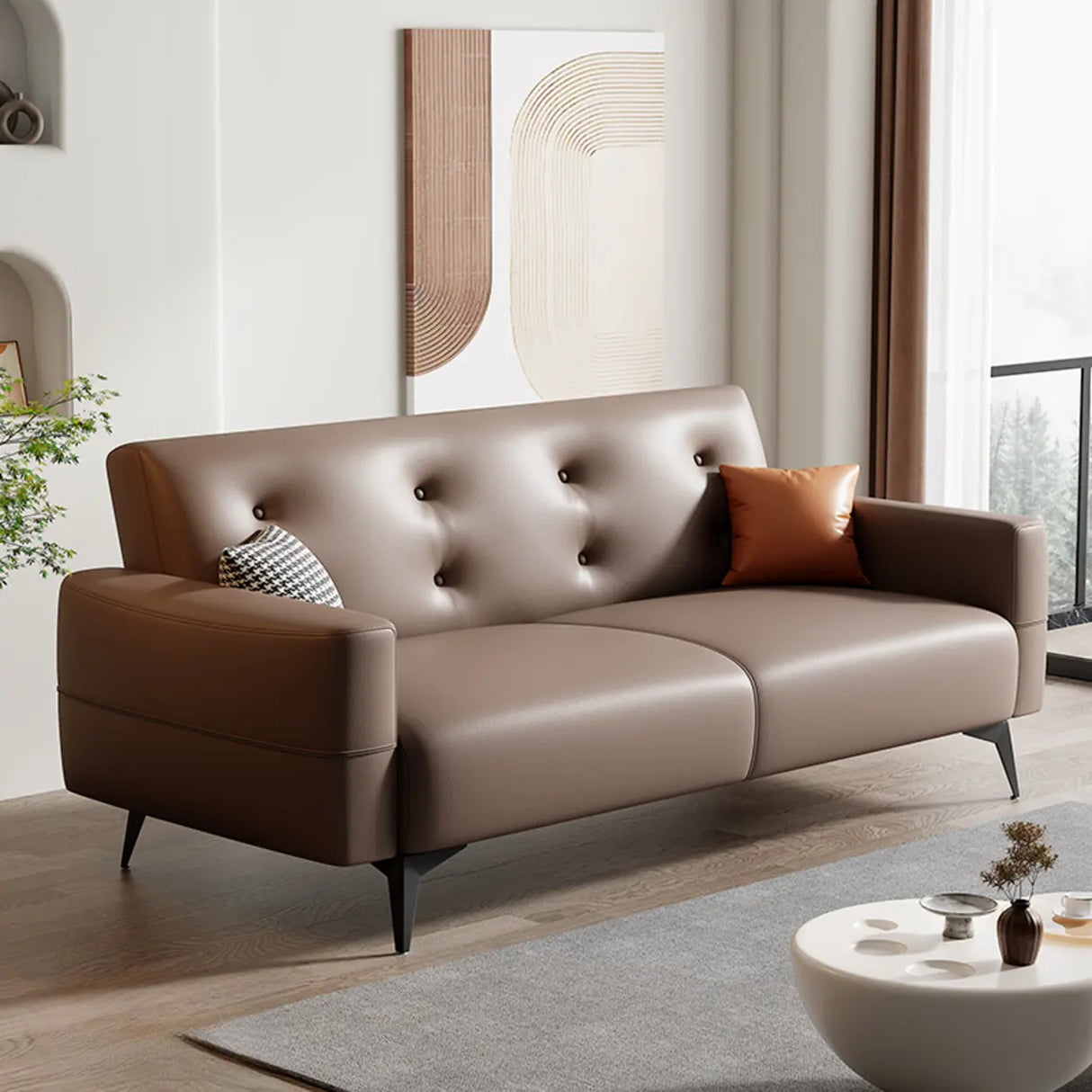 Foldable Water Resistant Square Arm Tufted Back Sleeper Image - 11