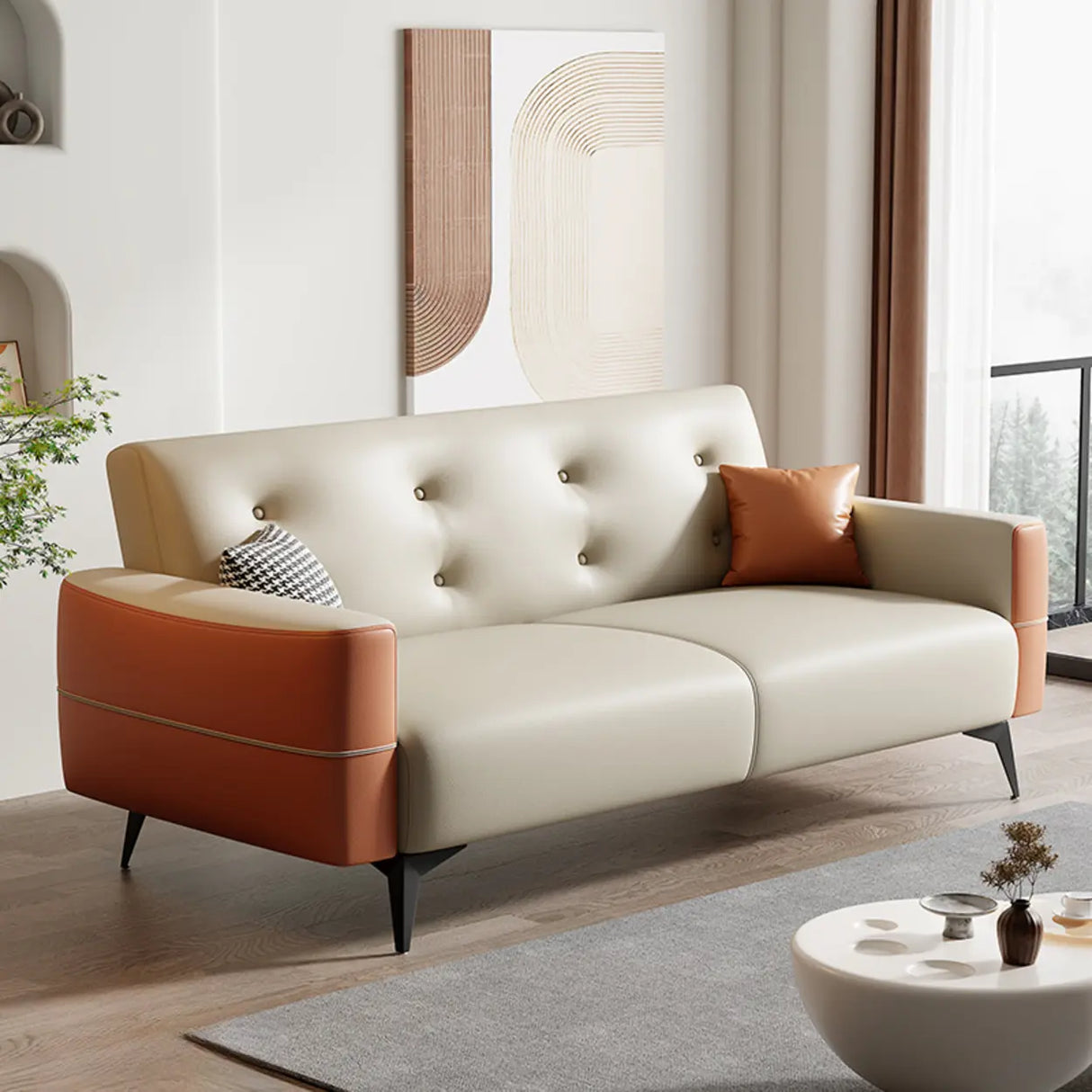 Foldable Water Resistant Square Arm Tufted Back Sleeper Image - 18