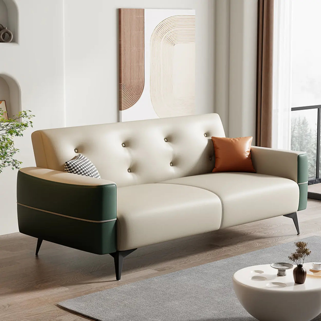 Foldable Water Resistant Square Arm Tufted Back Sleeper Image - 19