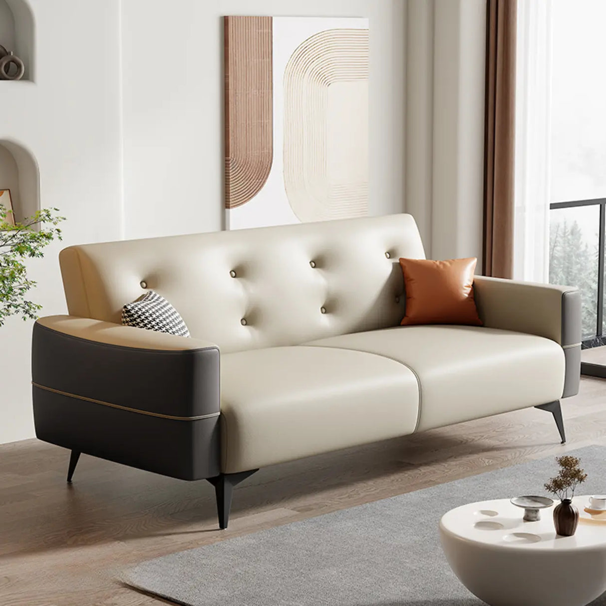 Foldable Water Resistant Square Arm Tufted Back Sleeper Image - 2