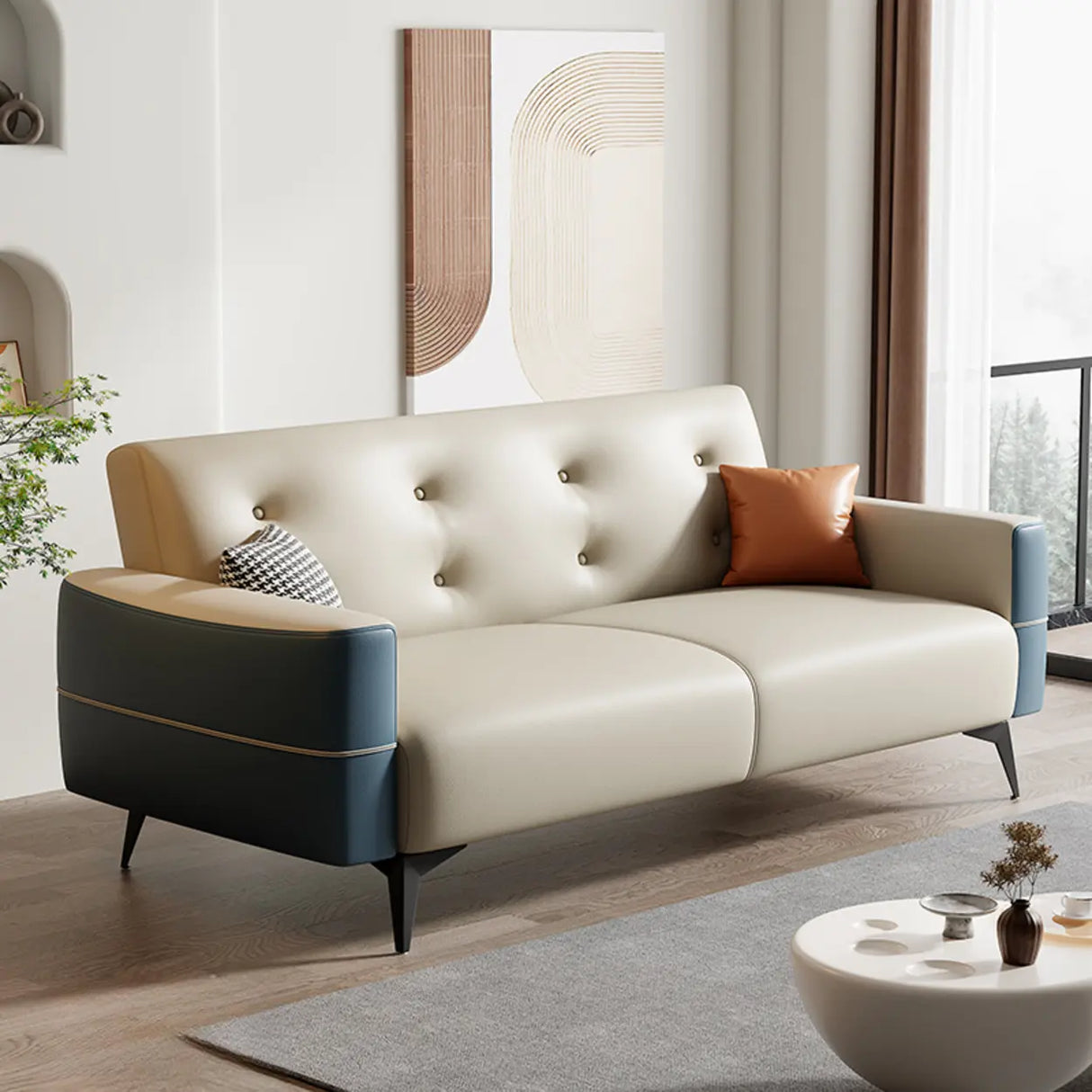 Foldable Water Resistant Square Arm Tufted Back Sleeper Image - 20