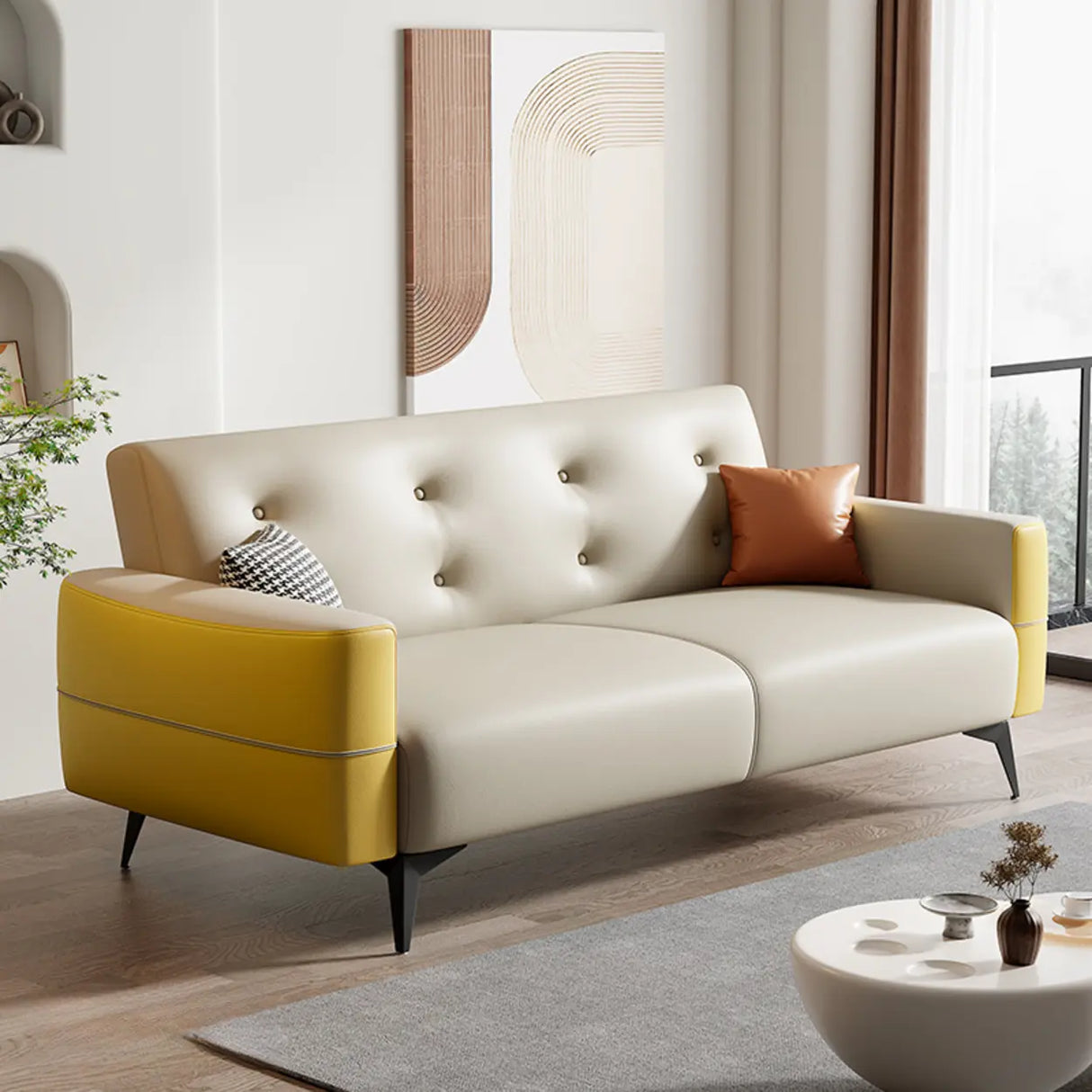 Foldable Water Resistant Square Arm Tufted Back Sleeper Image - 21