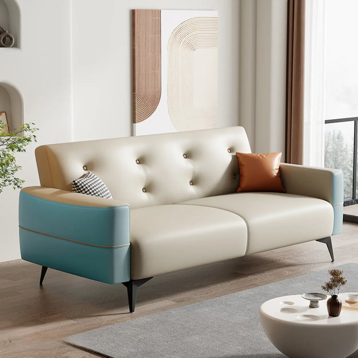 Foldable Water Resistant Square Arm Tufted Back Sleeper Image - 22