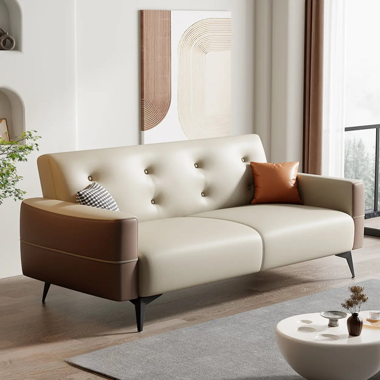 Foldable Water Resistant Square Arm Tufted Back Sleeper Image - 4