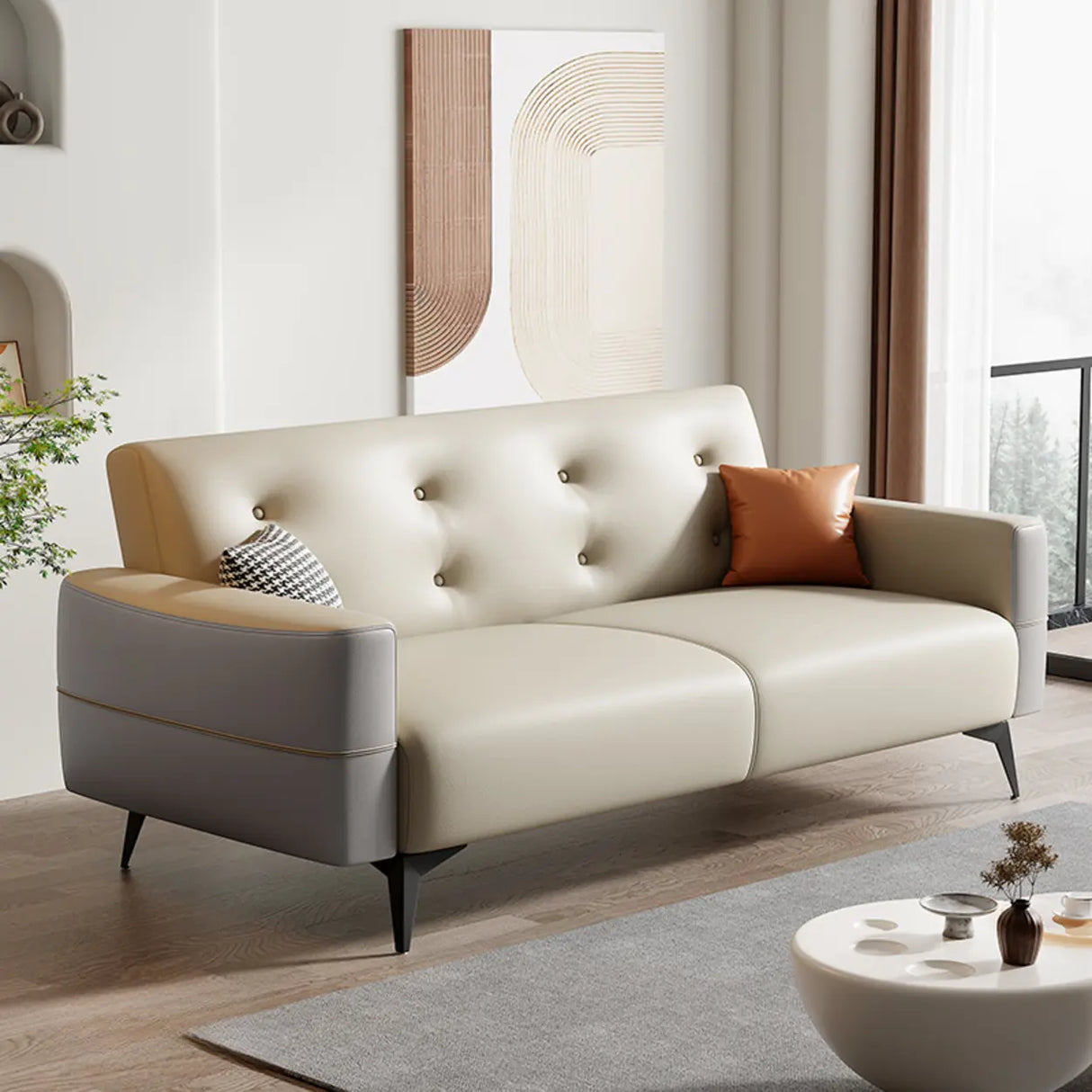 Foldable Water Resistant Square Arm Tufted Back Sleeper Image - 6