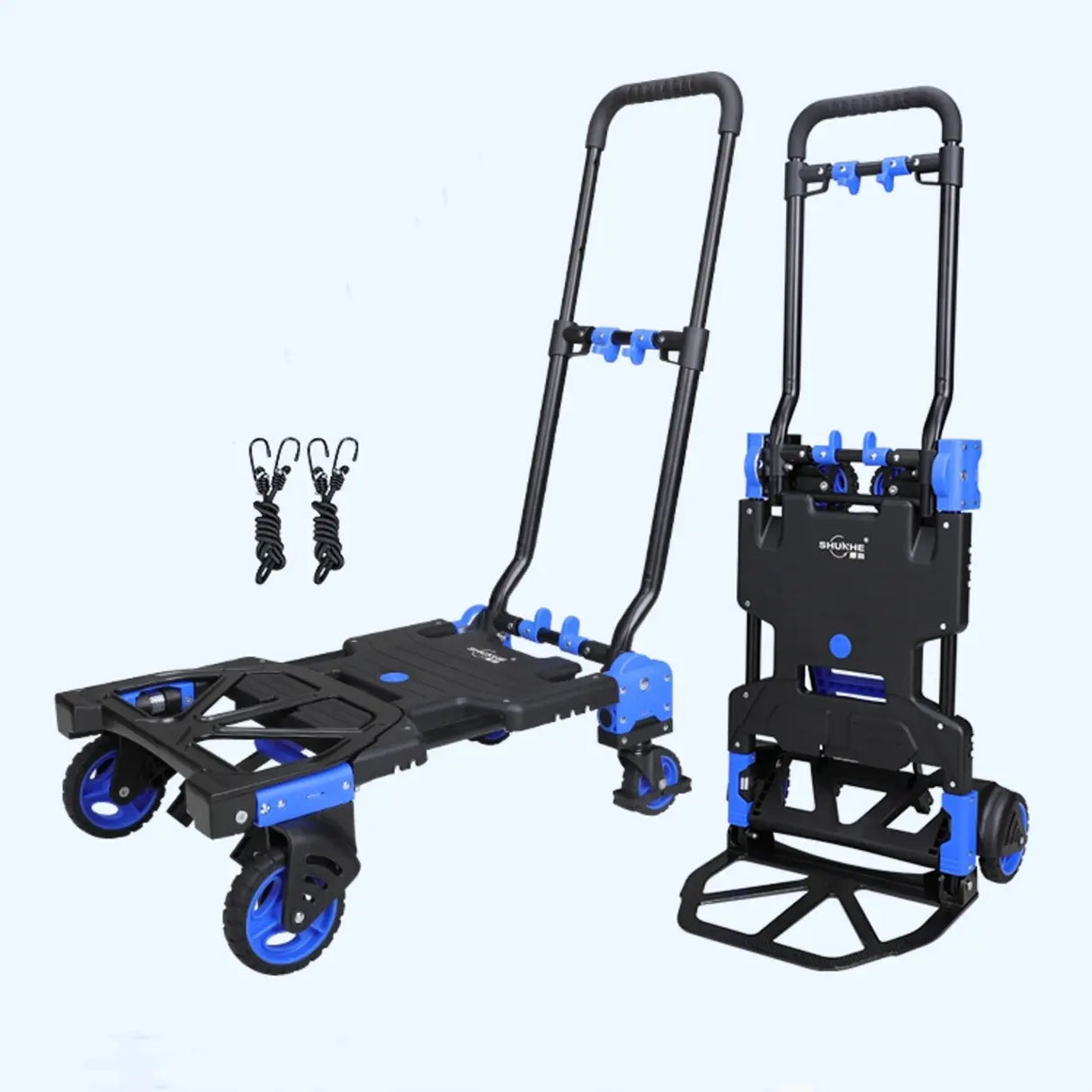 Folding Green Finish Metal Narrow Tall Utility Carts Image - 2