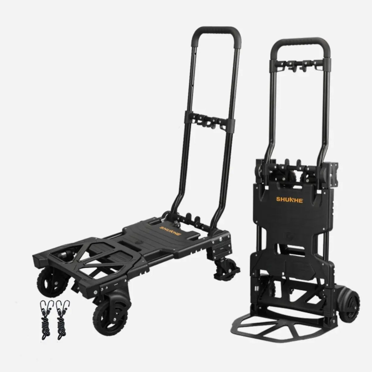 Folding Green Finish Metal Narrow Tall Utility Carts Image - 3