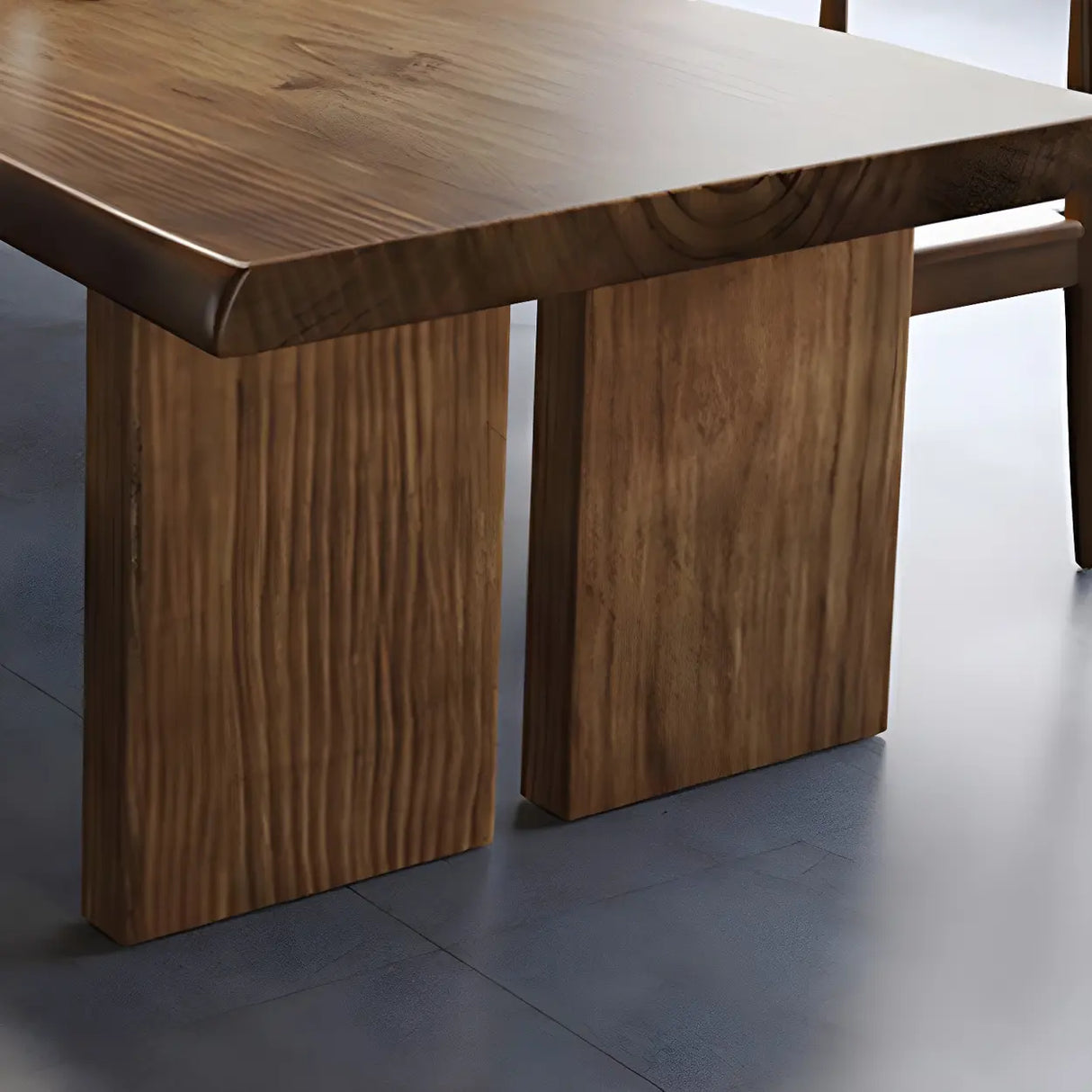 Free Form Brown Wood Sled Conference Desk 8-Person Image - 7