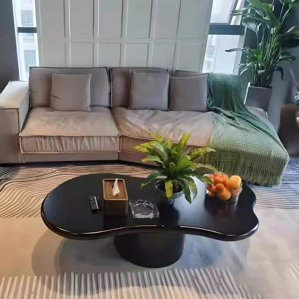 Free Form Manufactured Wood Low Height Coffee Table Image - 12