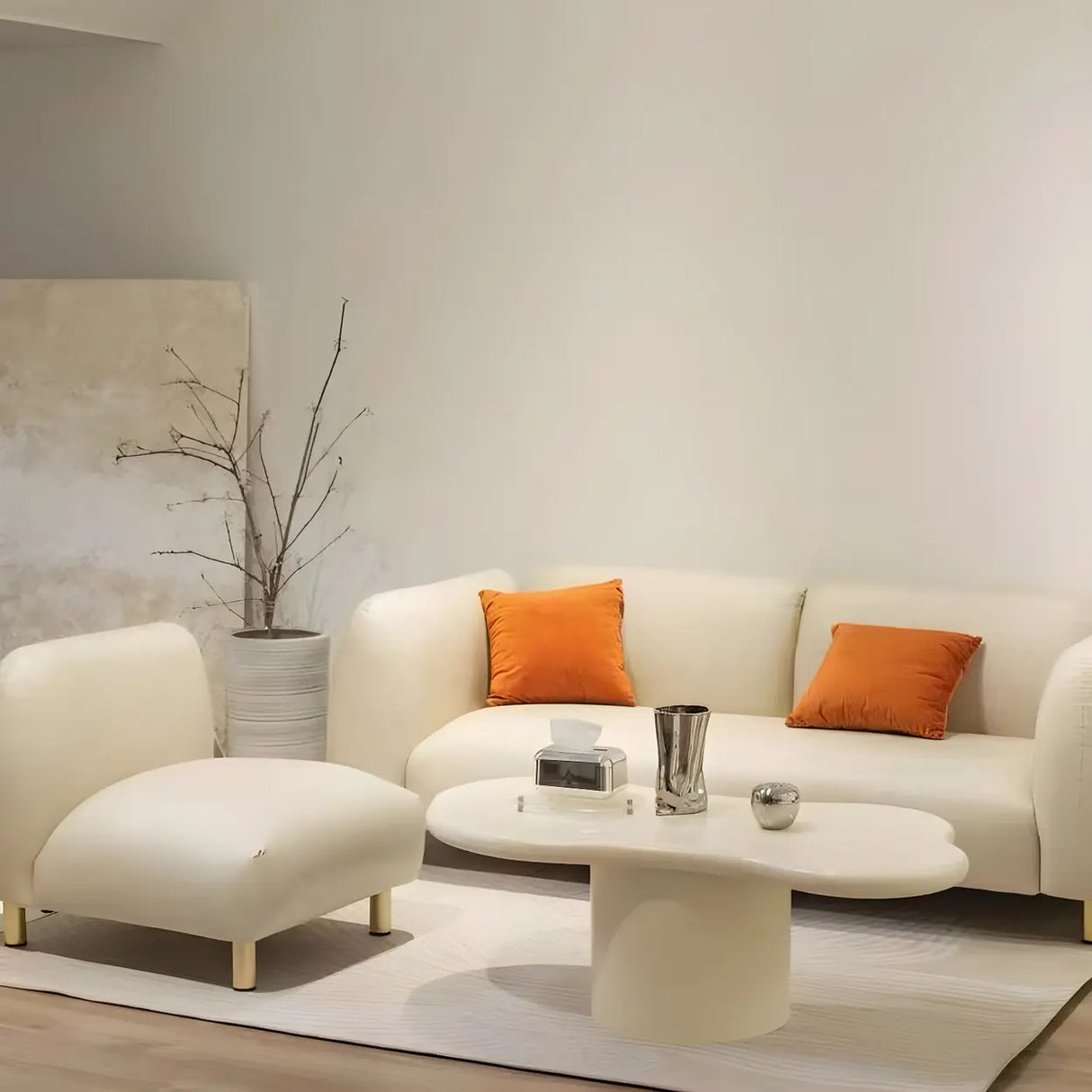 Free Form Manufactured Wood Low Height Coffee Table Image - 13