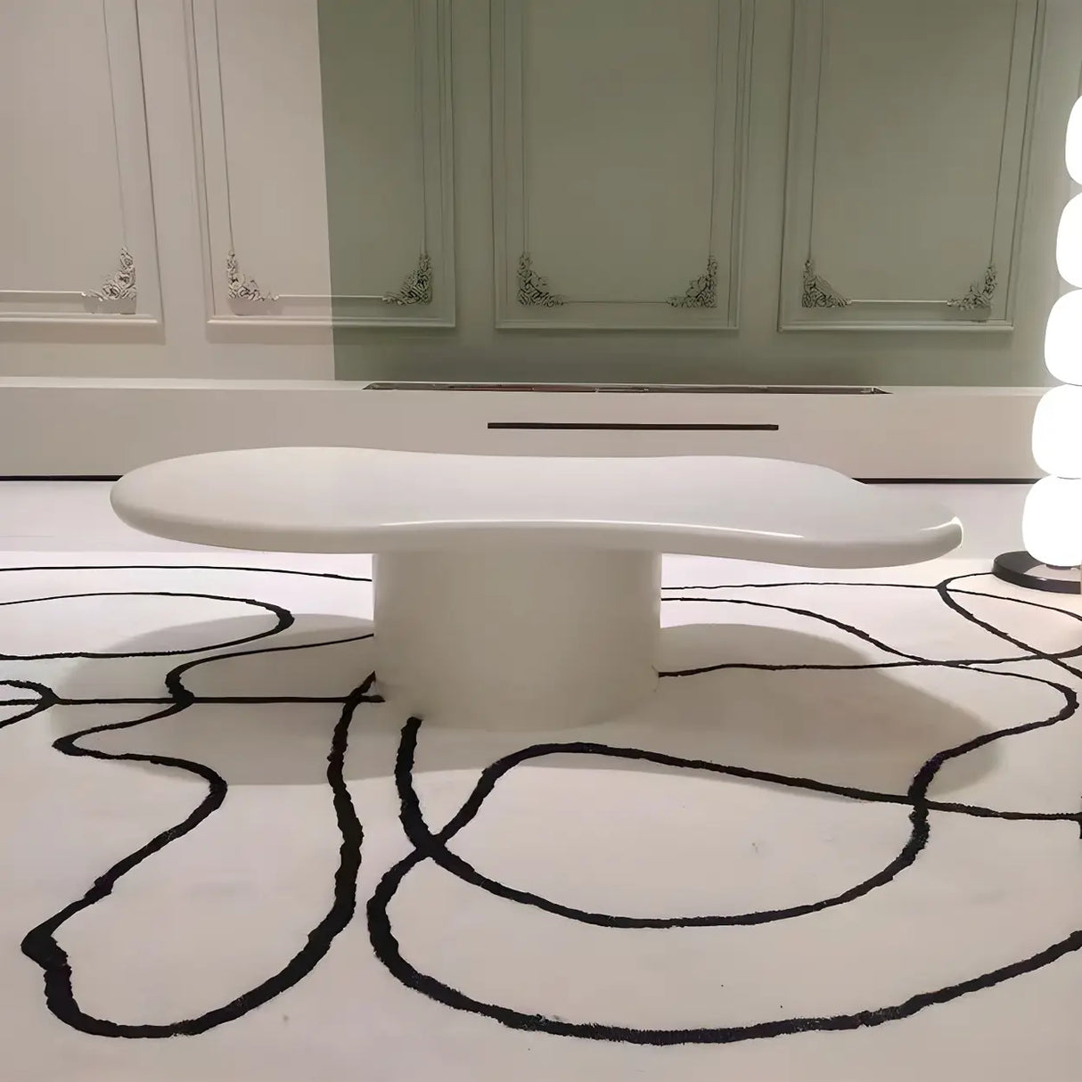 Free Form Manufactured Wood Low Height Coffee Table Image - 3