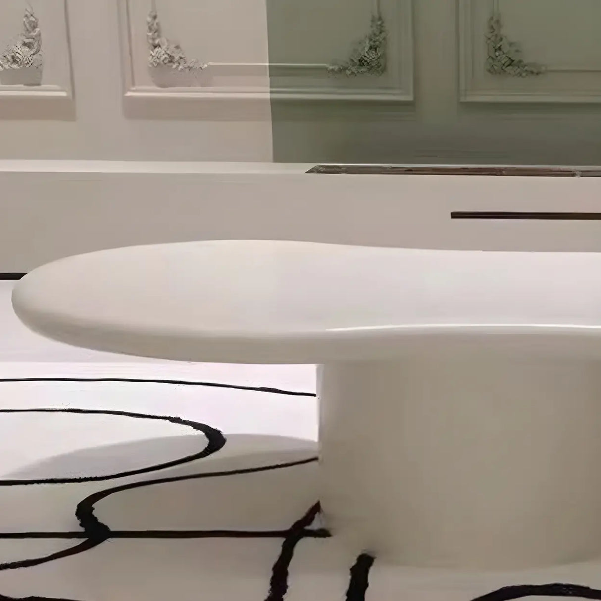 Free Form Manufactured Wood Low Height Coffee Table Image - 7