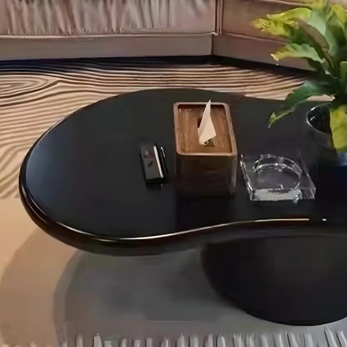 Free Form Manufactured Wood Low Height Coffee Table Image - 8