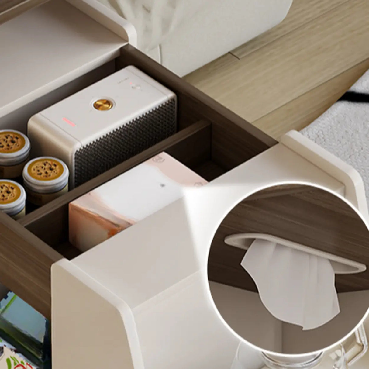 Free Form Movable Wood Lift Top Storage Coffee Table Image - 4